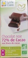 Chocolat Noir 72% de Cacao Aux Fèves De Cacao