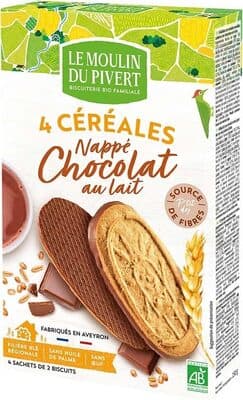 Biscuit 4 céréales nappé chocolat