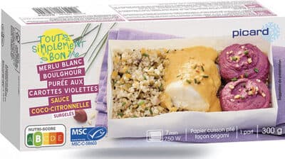 Merlu blanc boulghour purée aux carottes