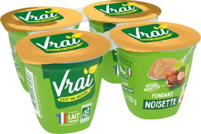 Dessert lacté biologique à la noisette