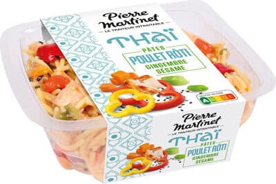 Thaï - Salade de pâtes vermicelles aux légumes et poulet traité en salaison cuit rôti