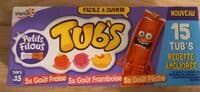 Petits Filou - Tub's, goût fraise, framboise et pêche