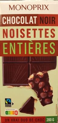 Chocolat noir aux noisettes entières