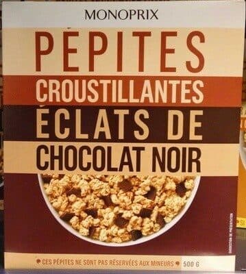 Pépites croustillantes éclats de chocolat noir