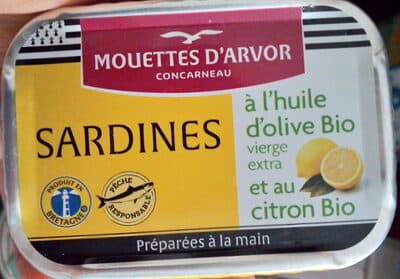 Sardines à l’huile d’olive bio vierge extra et au citron