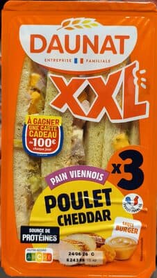 Pain viennois poulet cheddar