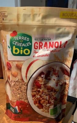 Granola pommes framboises amandes