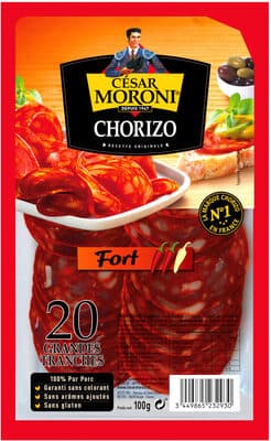 Chorizo fort MORONI, 20 grandes tranches