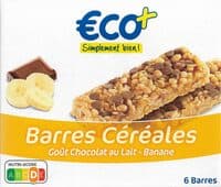 Barres céréales chocolat au lait banane