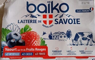 Yaourt sur lit de fruits rouges