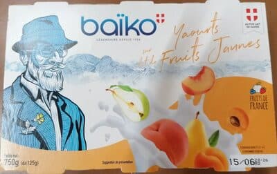 Yaourts fruits jaunes poire - pêche - abricot