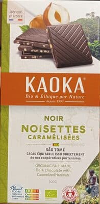 Chocolat Noir aux Éclats de Noisette Caramélisés Bio