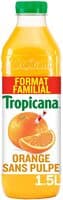 Tropicana 100% oranges pressées sans pulpe format familial 1,5 L