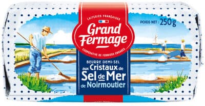 Beurre moulé aux cristaux de sel de Mer de Noirmoutier