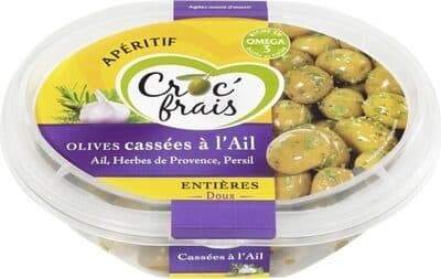 Olives cassées à l'ail
