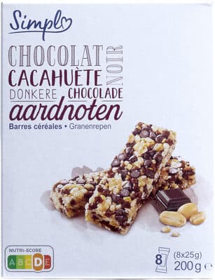 8 Barres céréalières aux pépites de chocolat et aux cacahuètes