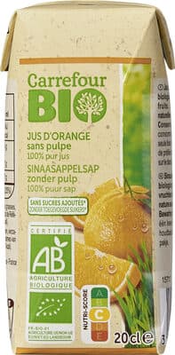 100% PUR JUS ORANGE Sans pulpe