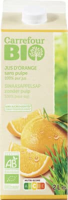 100% pur jus ORANGE sans pulpe