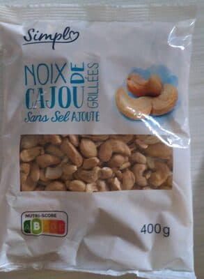 Noix de cajou grillées sans sel ajouté
