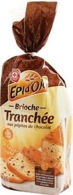 Brioche tranchée aux pépites de chocolat