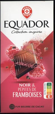 Chocolat noir aux pépites de framboises