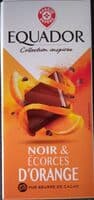 Tablette chocolat noir écorces d'Orange