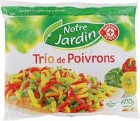 Lanières de poivrons rouges, verts et jaunes - sachet