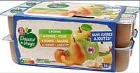 Assortiment de spécialités de fruits et de purées de fruits, sans sucres ajoutés