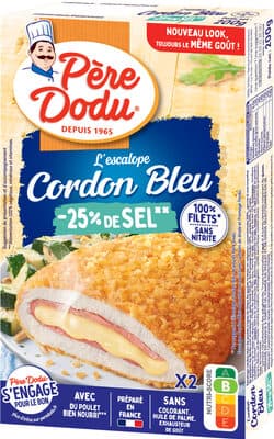 Escalope cordon bleu de poulet -25% de sel