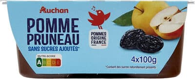 Pomme pruneau sans sucres ajoutés**Conformément à la réglementation applicable aux purées. Contient des sucres naturellement présents dans les fruits.