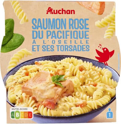 Saumon rose du Pacifique sauce à l'oseille et ses torsades