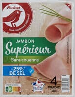 Jambon cuit supérieur -25% de sel*