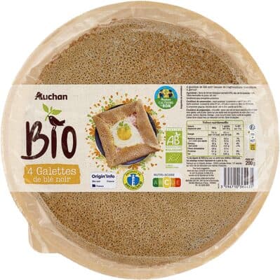 4 galettes de blé noirissues de l'agriculture biologique