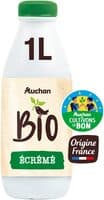 AUCHAN BIO LAIT ECREMEorigine France SOLIDAIRES POUR SOUTENIR NOS PRODUCTEURS1L
