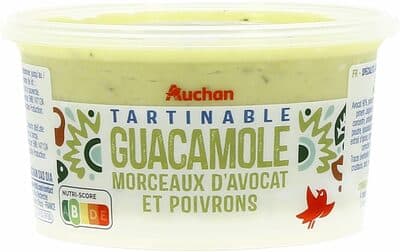 Guacamole - morceaux d'avocat et poivron
