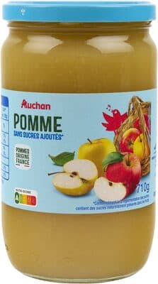 Pomme sans sucres ajoutés**Conformément à la réglementation des purées, contient des sucres naturellement présents dans les fruits.