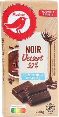 Noir dessert 52% Faible teneur en sucres