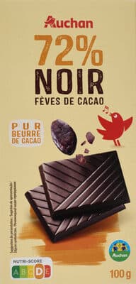 72% Noir fèves de cacao
