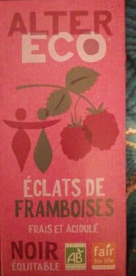 chocolat noir Pérou éclats de framboise