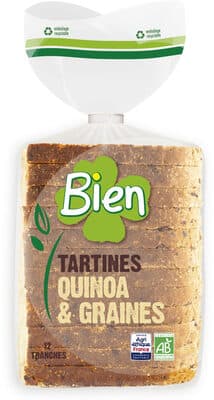 Pain tartines bio* cereales 450g