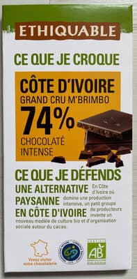 Chocolat noir 74% Côte d'Ivoire