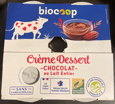Crème dessert chocolat au lait entier