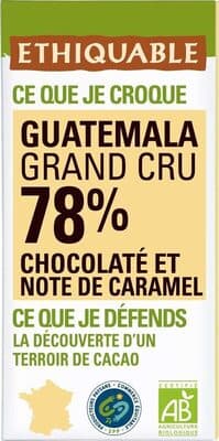 Guatemala 78% chocolaté et note de caramel