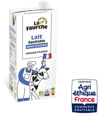 Lait demi-écrémé bio et équitable
