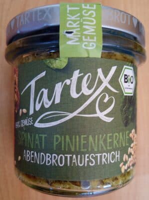 Tartex Bio Spinat Pinienkerne Abendbrotaufstrich 4005514040982 Pflanzlicher Brotaufstrich mit Spinat und Pinienkernen