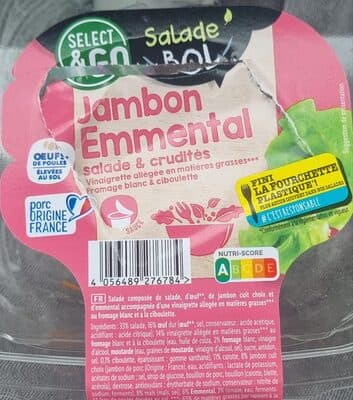 Salade crudites Jambon Emmental
