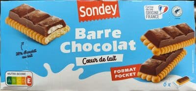 Barres chocolat fourrées au lait