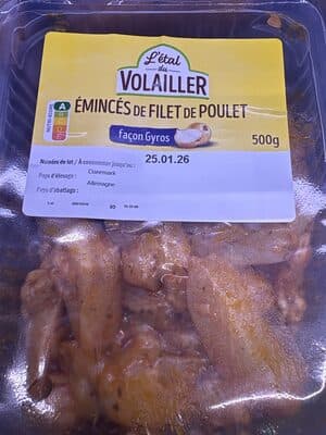 Emincés Poulet gyros