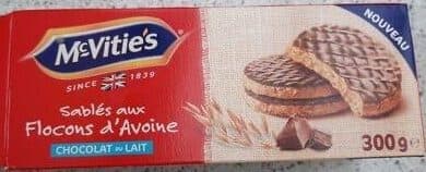 Sablés aux flocons d'avoine chocolat au lait