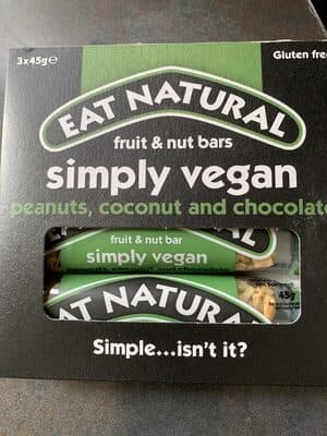 Simply Vegan Peanuts, Coconut and Chocolate Bars